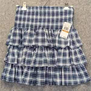 Michael Kors Women’s Petite Small Blue Ruffled Skirt NWT MSRP $88 Dressy Casual